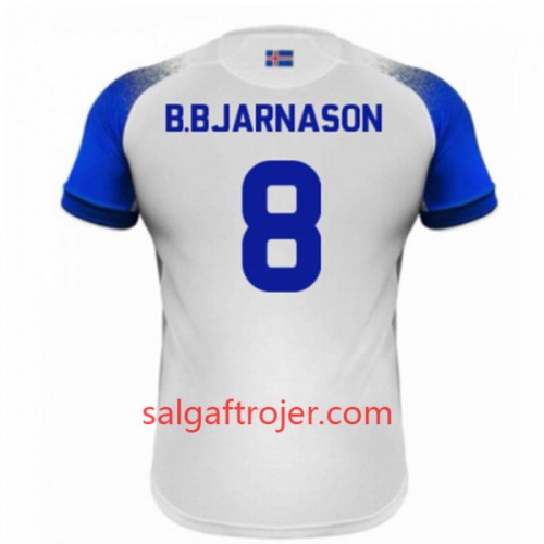 Island Fodboldtrøjer B.Bjarnason 8 Udebanesæt VM 2018 Island Fodboldtrøjer B.Bjarnason 8 Udebanesæt VM 2018